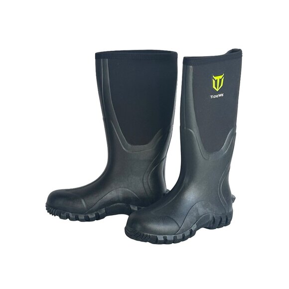 TideWe Mens Size 7 Rubber Neoprene Boots Waterproof Steel Shank Black New Other - Picture 1 of 8